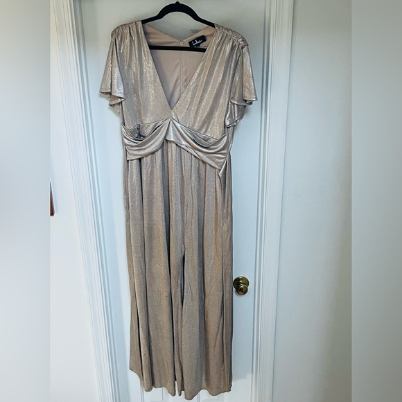 Lulus Midnight Moonlight Light Gold Flutter XL - Picture 3 of 4